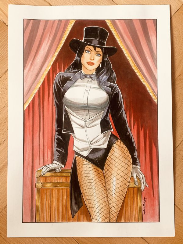 Image for Zatanna on Chest A3 mixed-media BIG Illustration