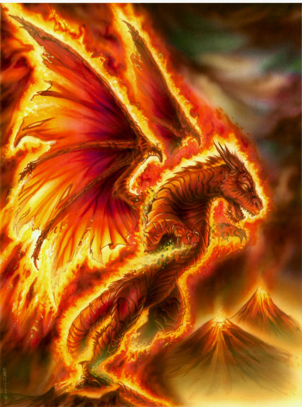 Image for "Inferno Dragon" Fantasy Art painting