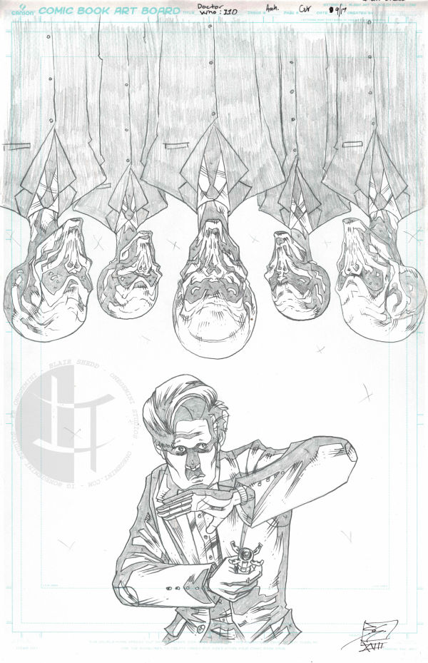 Image for Doctor Who Eleventh Doctor & Silence Unpublished Original Penciled Cover by Blair Shedd