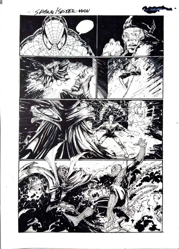 Image for Spawn vs Spider Man page 2 original Art by Manu Silva 