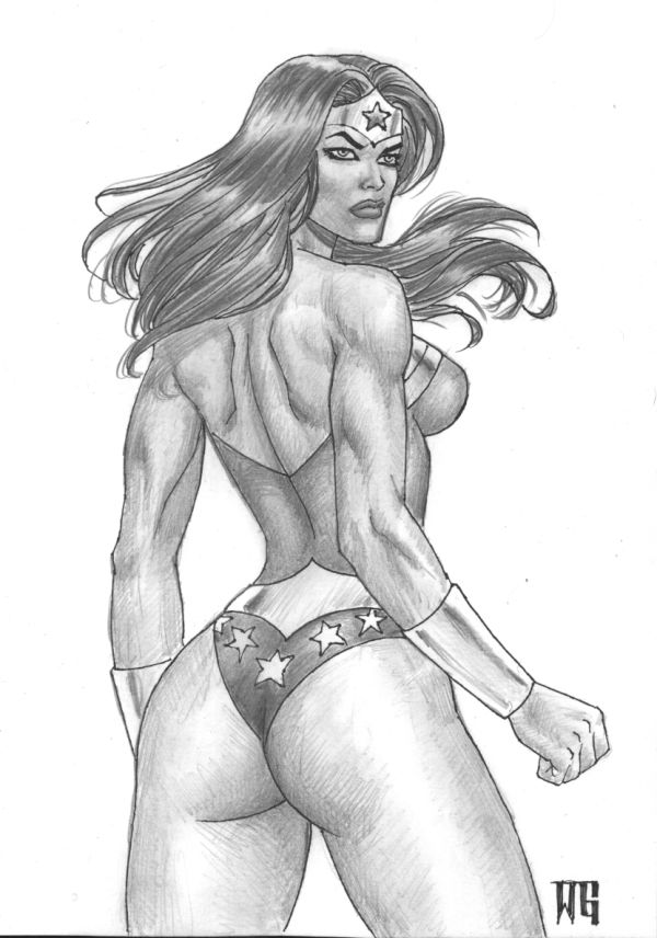 Image for Wonder Woman 5xx8" ink and pencil art by famous artist Walter Geovani 