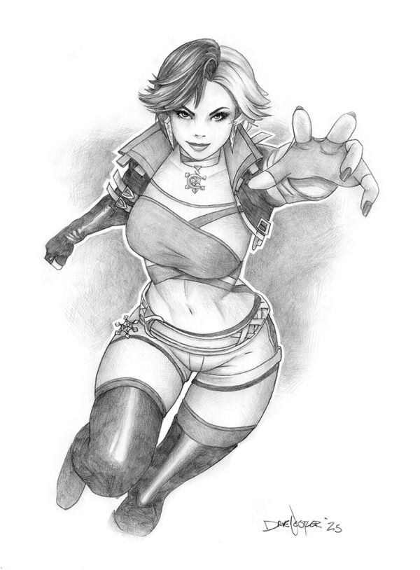 Image for Luna Snow "RIVALS" original pencil sketch from artist Dave Nestler