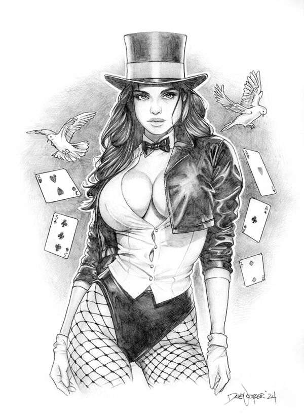 Image for Zatanna original pencil sketch by pinup artist Dave Nestler