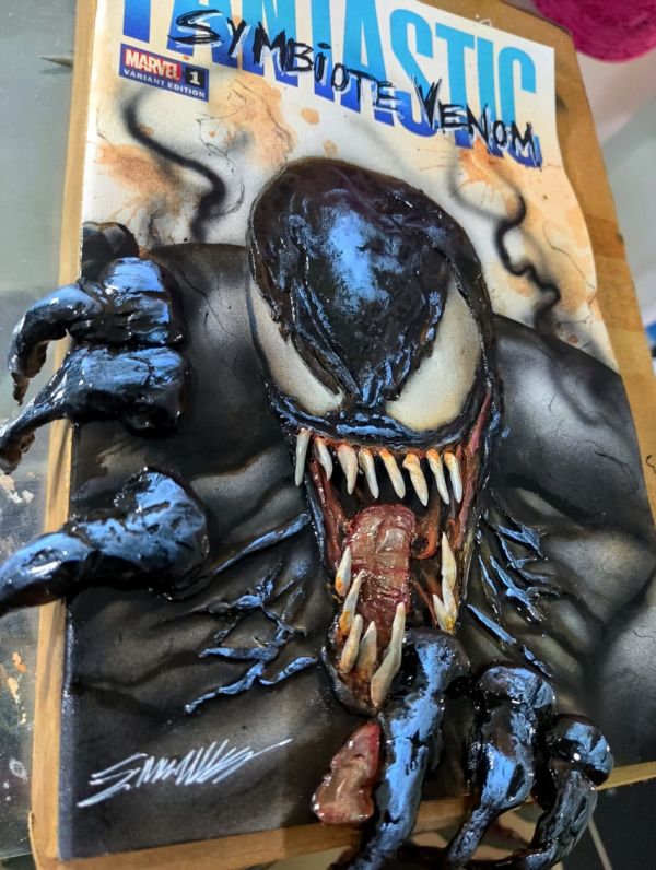 Image for Venom 3d sculpted on sketch cover by Manu Silva