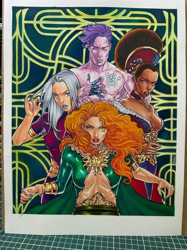 Image for Oficial Spellcasters original art card base for Perna Studios Spellcasters IV sketchcards 
