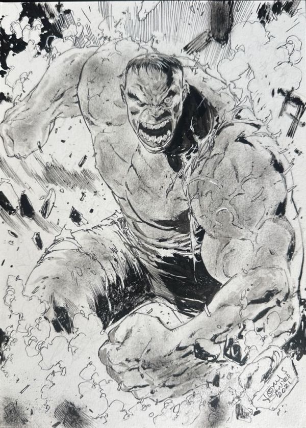 Image for Hulk 3/4 Figure Sketch by Tony Daniel
