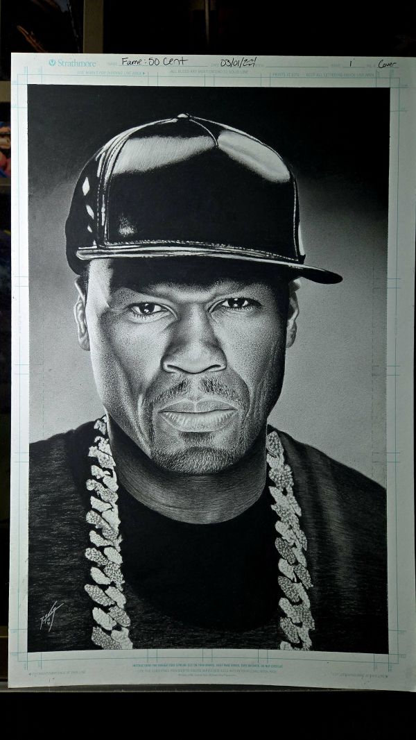 Image for 11x17 Fame: 50 Cent 2024 C2E2 Exclusive Original Artwork