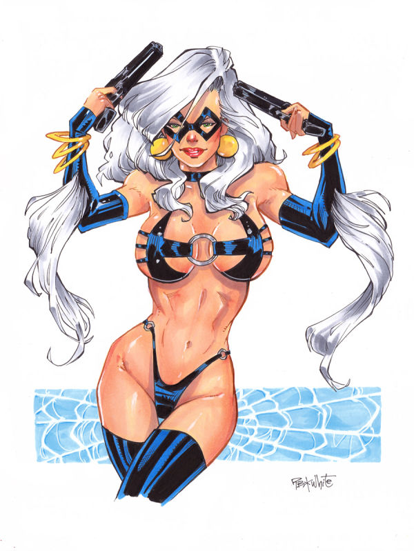 Image for  Black Cat with guns -9x12 inches