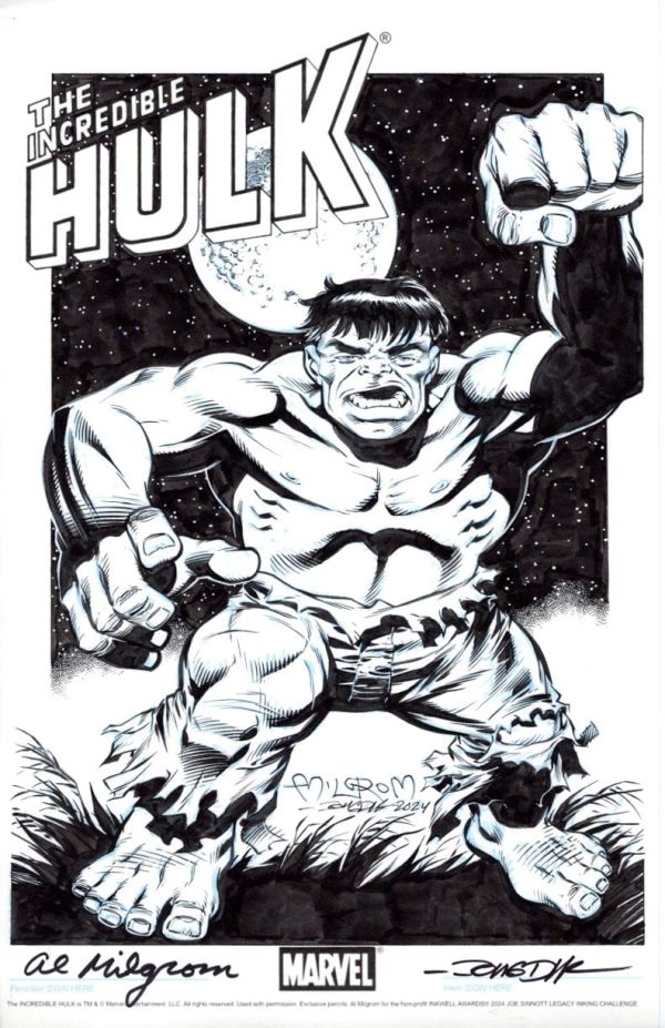 Image for Sinnott Legacy Inking Challenge Hulk signed Al Milgrom/John Dell