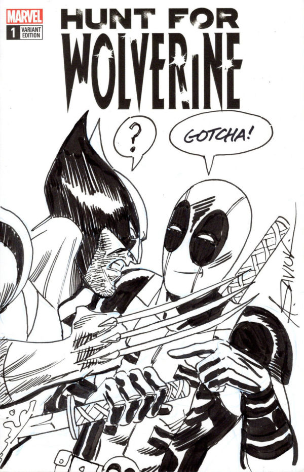 Image for DEADPOOL & WOLVERINE SKETCH COVER ORIGINAL ART SIGNED ALEX SAVIUK