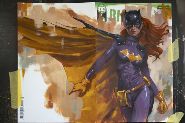 Image for Batgirl - Acrylic painting on Blank Variant comic