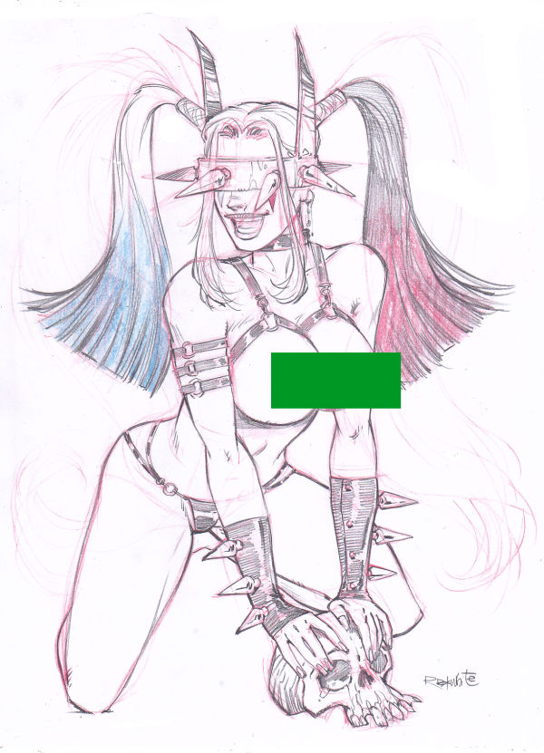 Image for Harley who laughs sketch ....NSFW