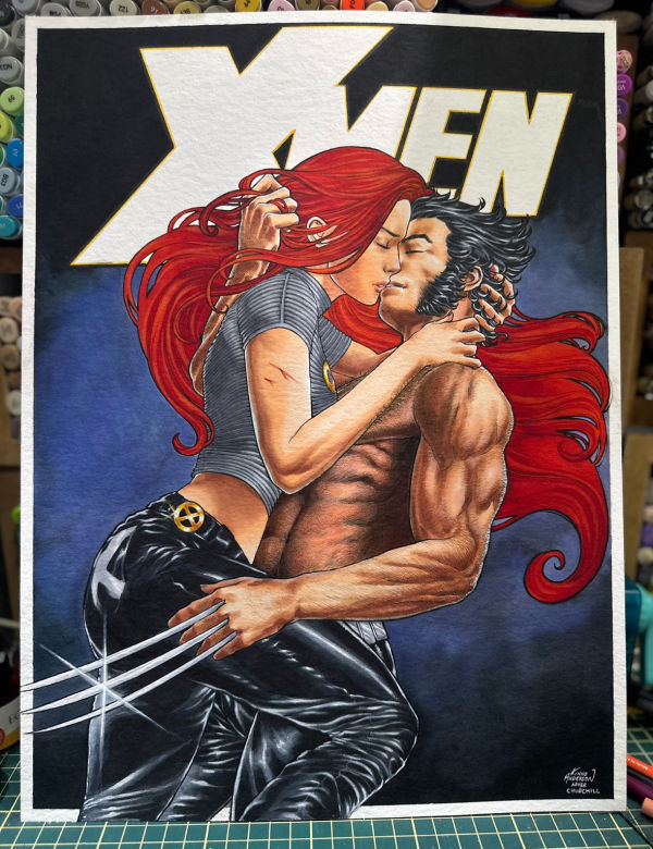 Image for X-Men Jean Grey & Wolverine Cover Recreation