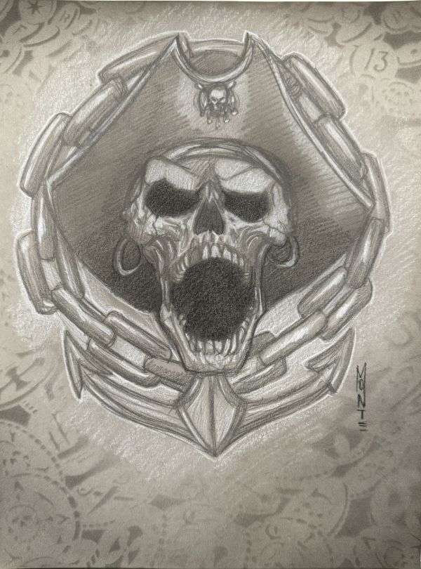 Image for "Undead Pirate Lord" Sculpture Design Concept sketch 