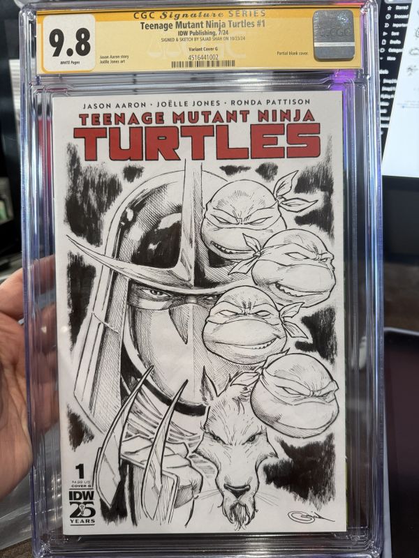 Image for TMNT sketch on 9.8 graded 