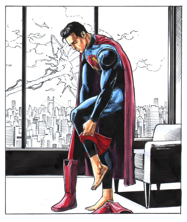 Image for Superman Changing into His Costume