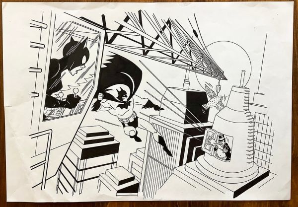 Image for *PUBLISHED* illustration of CATWOMAN, BATMAN, AND THE PENGUIN by Tim Levins