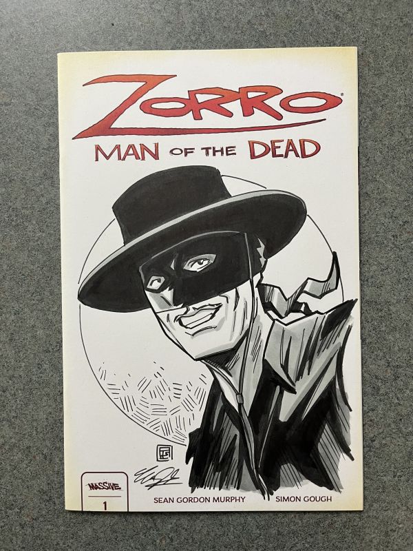 Image for Zorro sketch cover ink drawing by Tim Shinn