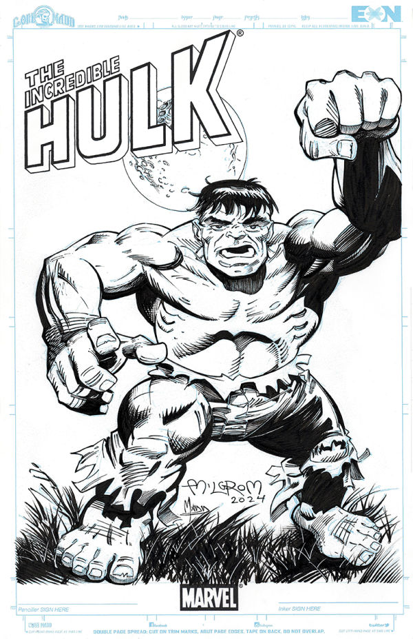 Image for Sinnott Legacy Inking Challenge Hulk signed Al Milgrom/Criss Madd