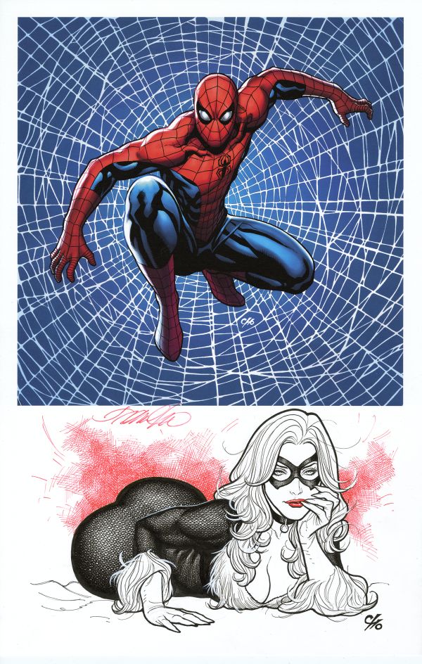 Image for Spider-Man Art Print with Original Black Cat Drawing 02 by Frank Cho