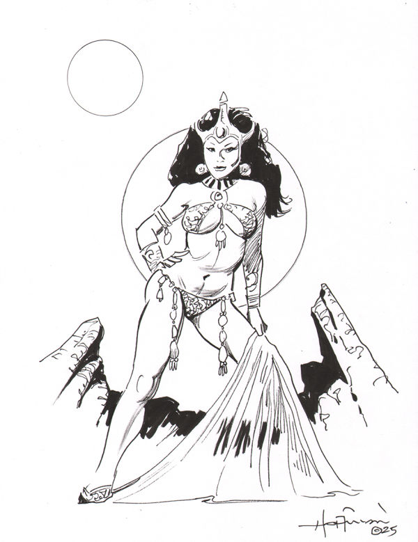 Image for 8.5x11 Mars Princess Ink Drawing