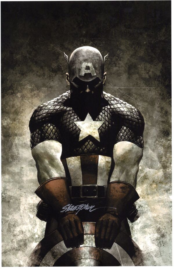 Image for CAPTAIN AMERICA PRINT SIGNED STEVE EPTING