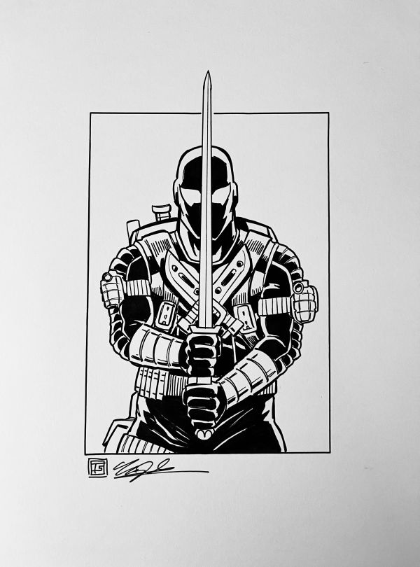 Image for G.I. Joe Snake-Eyes ink drawing by Tim Shinn