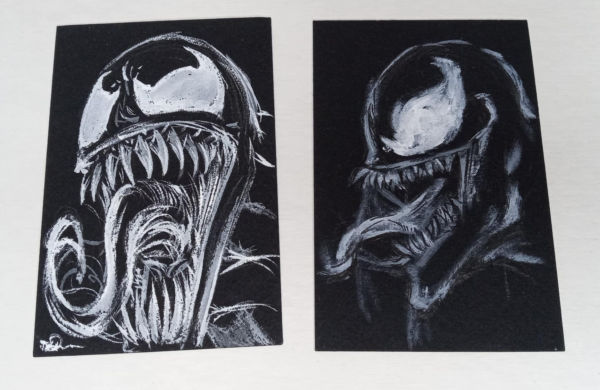 Image for VENOM ORIGINAL ART SKETCH CARD LOT SIGNED DAN NEIDLINGER