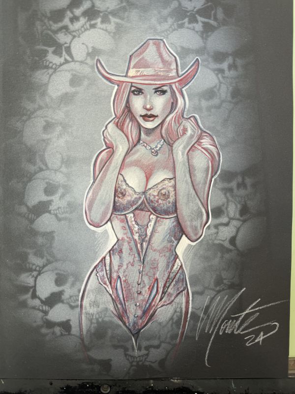 Image for Original Pinup Sketch inside Hardcover Art Book by Monte M. Moore