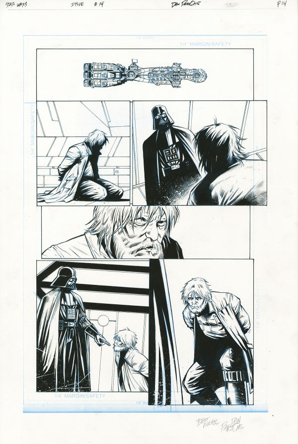 Image for STAR WARS DARTH VADER ORIGINAL ART / COMIC LOT SIGNED DAN PARSONS