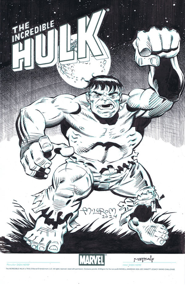 Image for Sinnott Legacy Inking Challenge Hulk signed Al Milgrom/Jason Metcalf