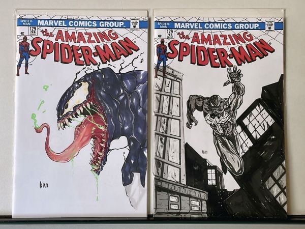 Image for VENOM BUNDLE – Original Art on Blank Covers (Headshot Color + Full Body Inked)