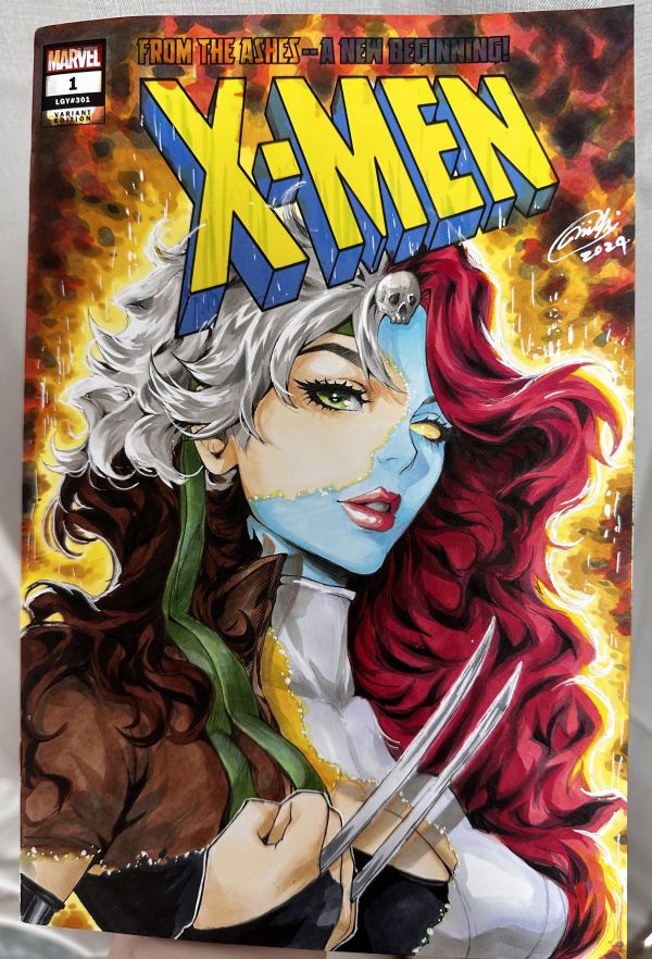 Image for Mystique mid transformation of Rogue and X-23
