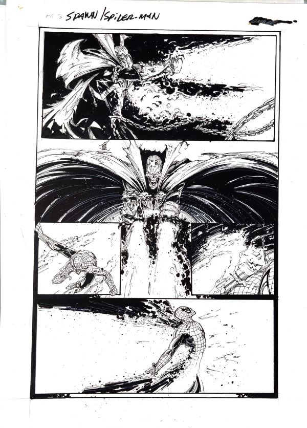Image for Spawn vs Spider Man page 3 Art by Manu Silva 