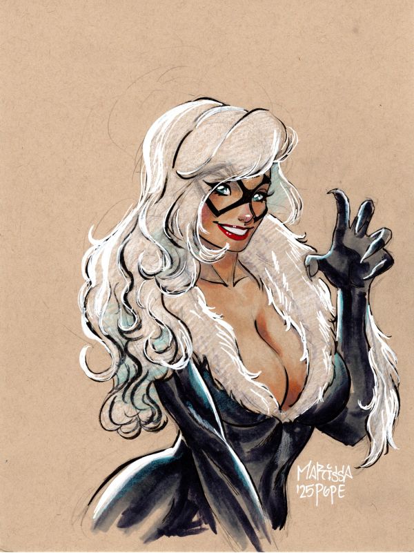 Image for Black Cat Sketch on 9x12in by Marissa Pope 