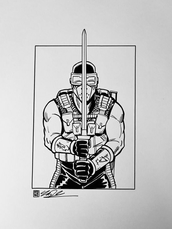 Image for G.I. Joe Snake-Eyes ink drawing by Tim Shinn