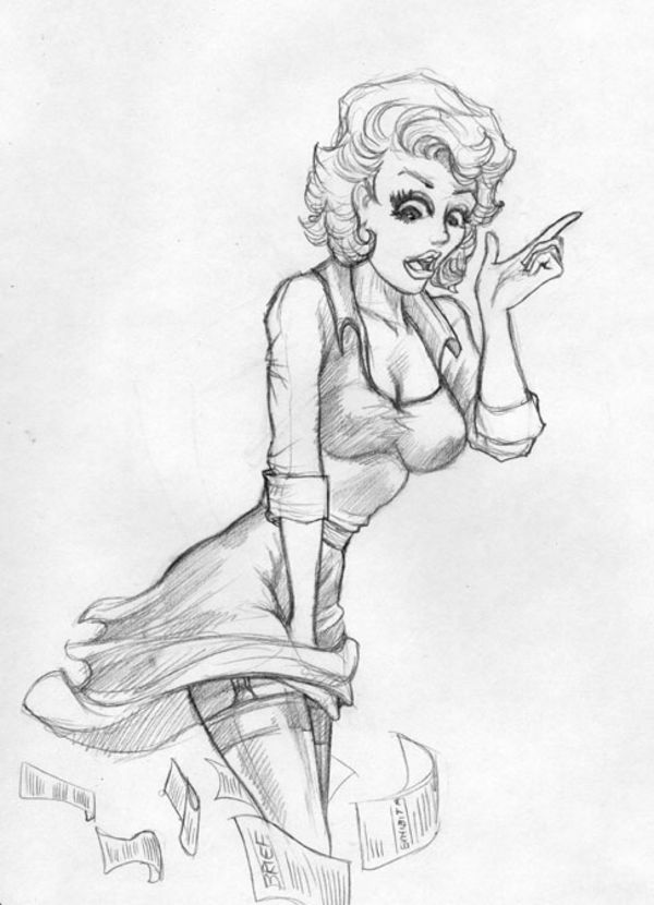 Image for "Lost Briefs" Pinup sketch by Monte Moore