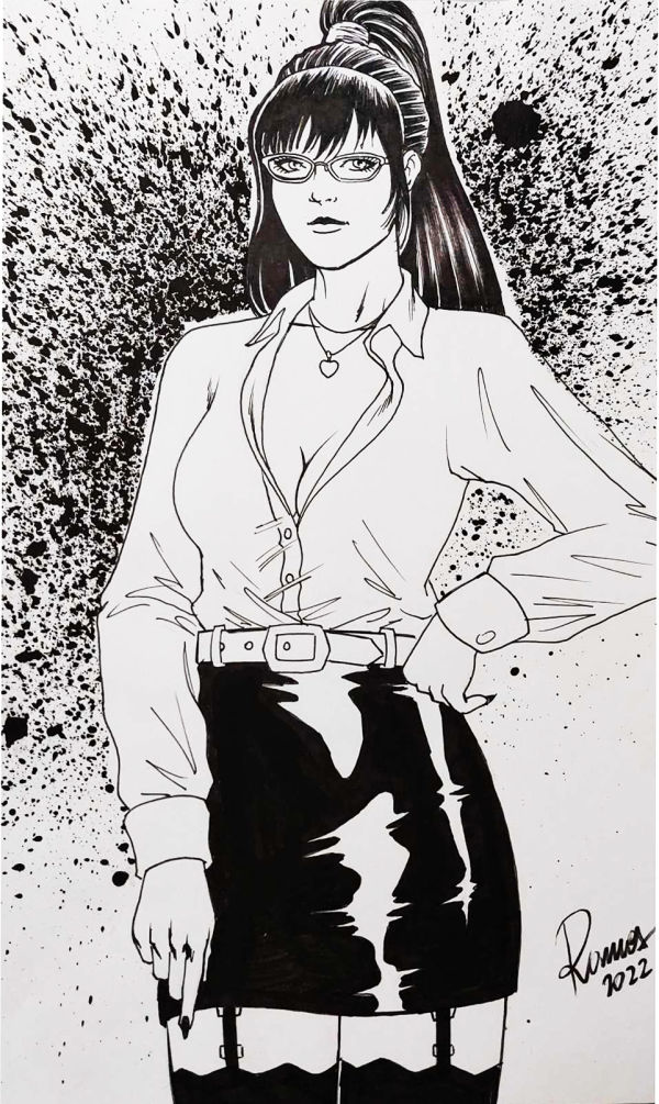 Image for UNPUBLISHED MS. INKWELL INKED ORIGINAL ART SIGNED CARLOS RAMOS & BOOK LOT