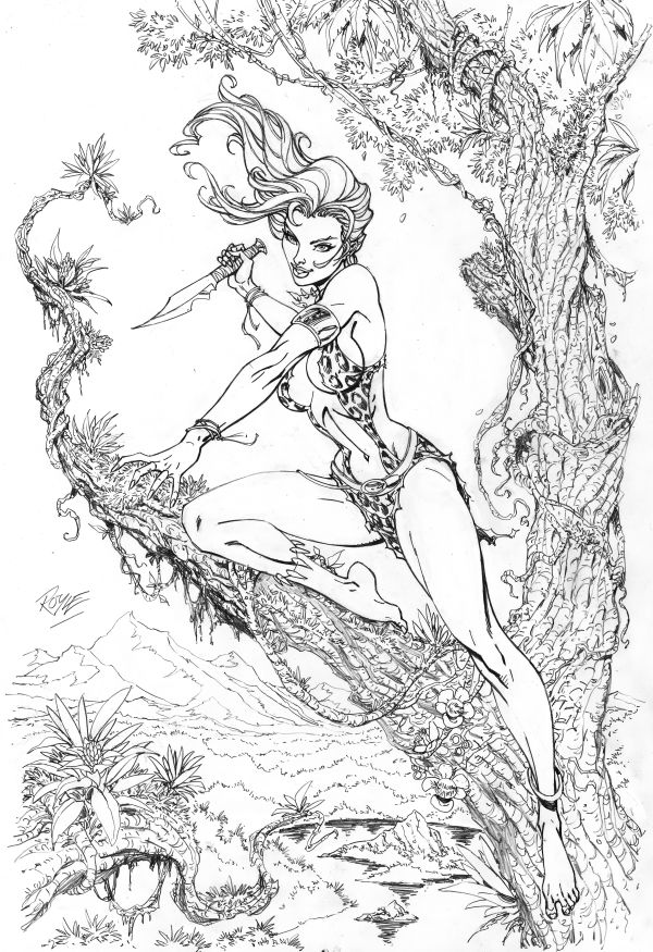 Image for Sheena Queen of the Jungle. Original Cover pencils #3 Dynamite 