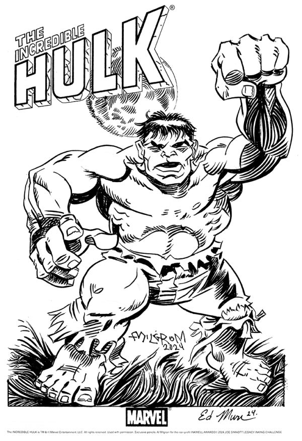 Image for Sinnott Legacy Inking Challenge Hulk signed Al Milgrom/Ed Murr