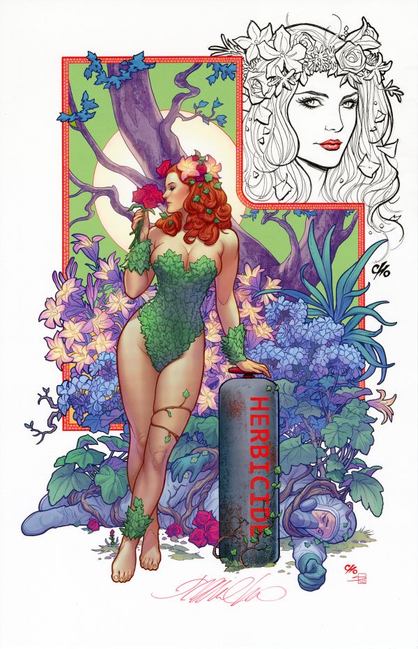 Image for Poison Ivy Art Print with Original Drawing by Frank Cho