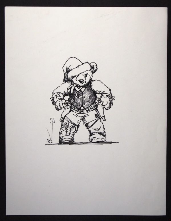Image for "Bearly Lethal" Original Christmas Card Art by Monte Moore