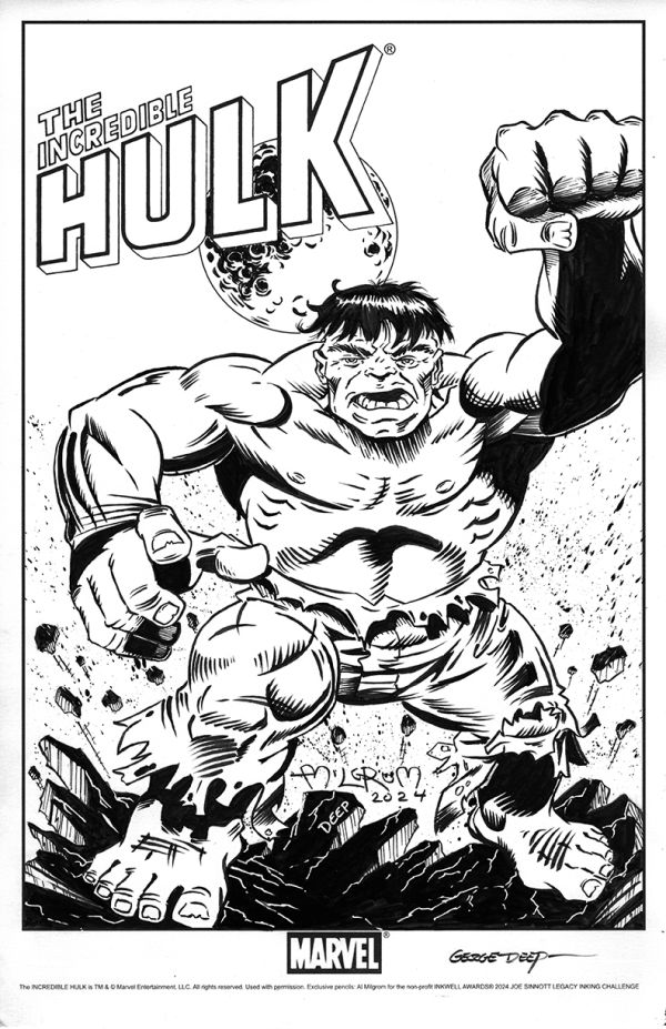 Image for Sinnott Legacy Inking Challenge Hulk signed Al Milgrom/George Deep