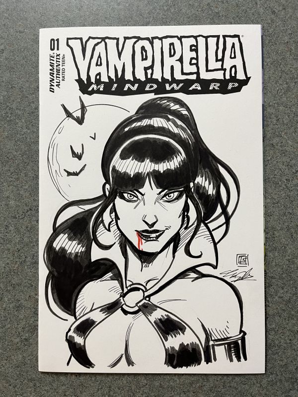 Image for Vampirella Mind Warp #1 Sketch Cover Variant Ink Drawing by Tim Shinn