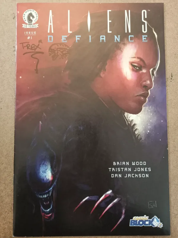 Image for Aliens Defiance #1 - Comic Block Variant with Xenomorph Remarque by Tristan Jones 