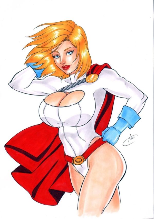 Image for Powergirl with cape blowing by Carla Torres