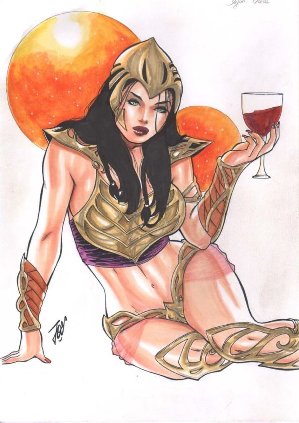 Image for Dejah Thoris with wine glass by Joe Lima