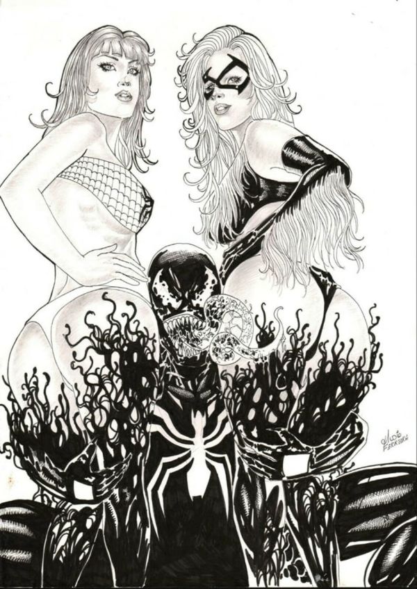 Image for Mary Jane, Black Cat & Venom by Claudio Ferreira