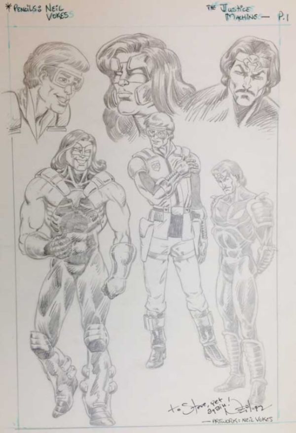 Image for Justice Machine character design page by Neil Vokes
