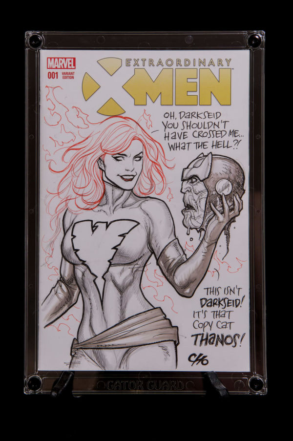 Image for SALE: Frank Cho sketch cover Phoenix and Thanos 